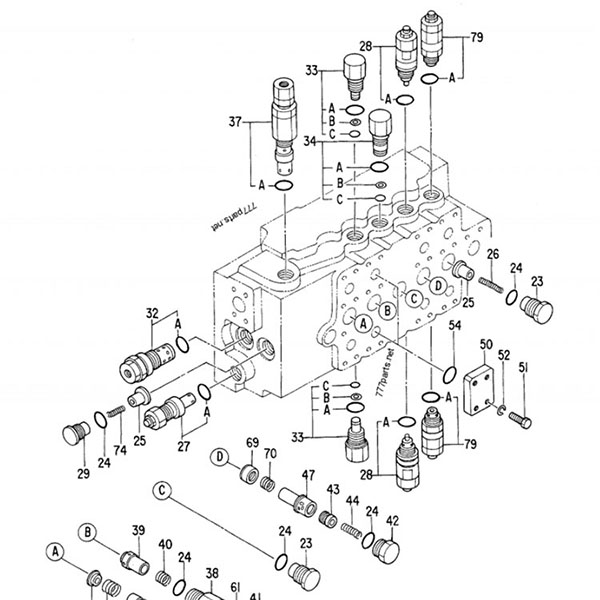 Katup Kontrol Hidraulik Hitachi EX300-2 4314749